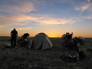 Camping in der Steppe