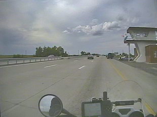 Autobahn mit Kontrollstelle